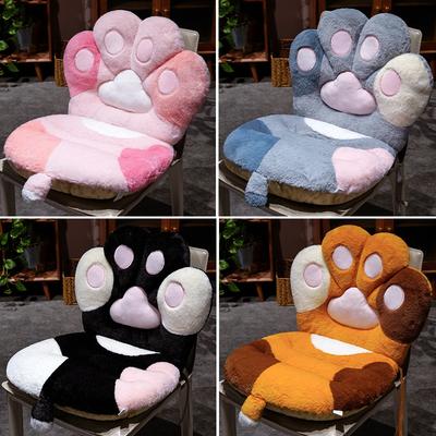 Cat Paw Back Fluffy Pillows Plush Chair Cushion Sofa Mat Office Chair Seat Pillow Back Cushion Plush Pillowcase Seat Cushions