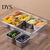 Compartment Snack Box for Office Lunch Snackle Container, Stainless Steel Divided Serving Tray with Lid & Handle, 8 Large Compartments Fruit
