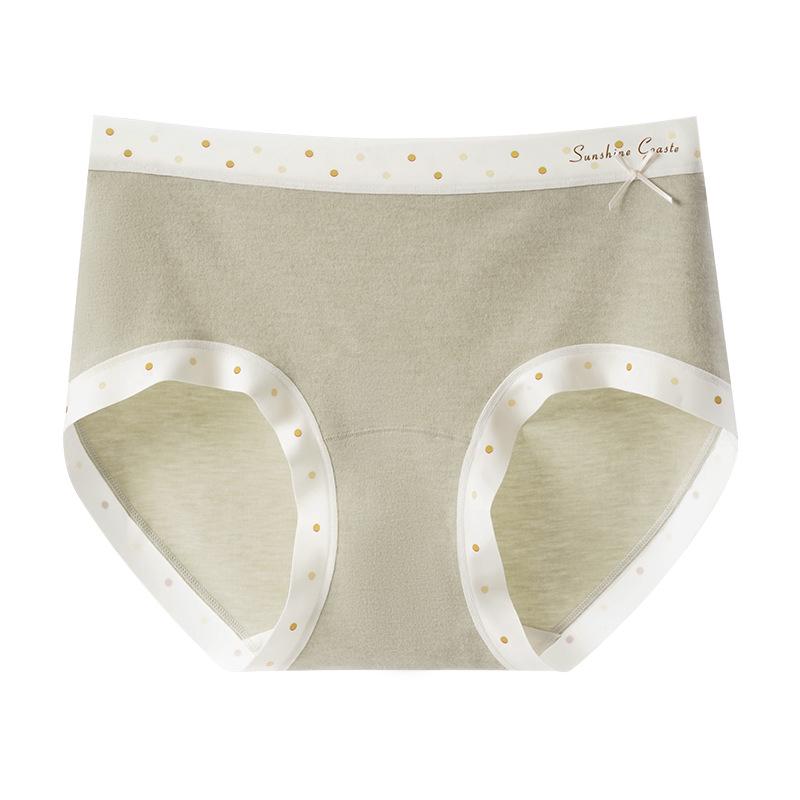 2025 Autumn/Winter Brushed Pure Cotton Mid-Waist Warmth Retention Girls' Briefs with Antibacterial Crotch