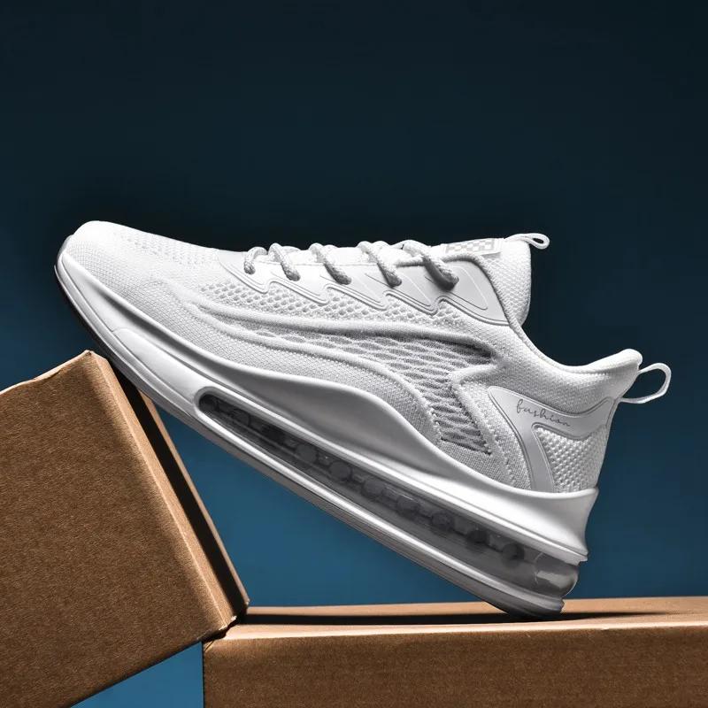 Wiosna i Jesień Nowe Męskie Casualowe Buty do Biegania z Poduszką Powietrzną Lekkie Siateczkowe Buty Casualowe Antypoślizgowe Amortyzujące Buty Sportowe