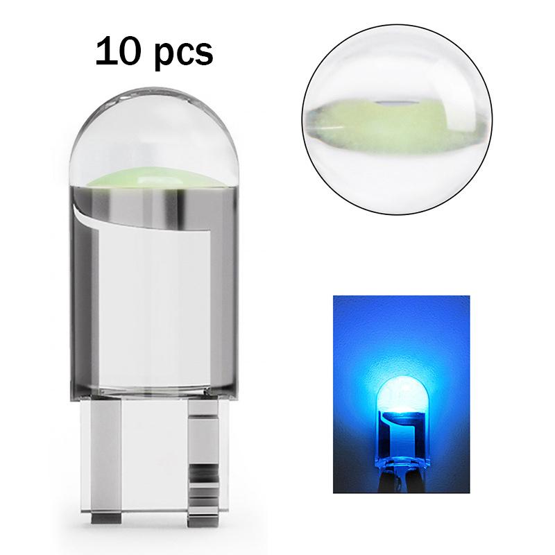 10Pcs T10 Car Light COB Glass 6000K White License Plate Lamp Dome Read DRL LED Bulb Style 12V Led Light for Auto Accessories