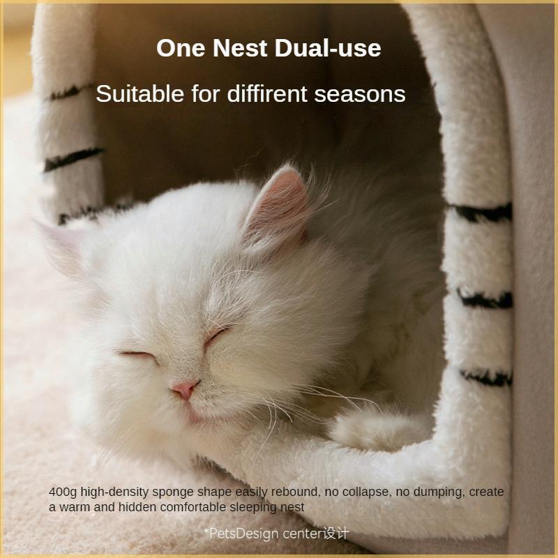 Casă pentru câini detașabilă și lavabilă cu două suprafețe Litier universal pentru pisici Cort de toamnă și iarnă Pat pentru câini Casă pentru pisici pentru animale de companie Casă pentru câini