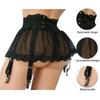 Women's Sexy Lingerie Plus Size Lace Garter Strap Transparent Lingerie Adjustable Double Breasted Belt Stockings Panties