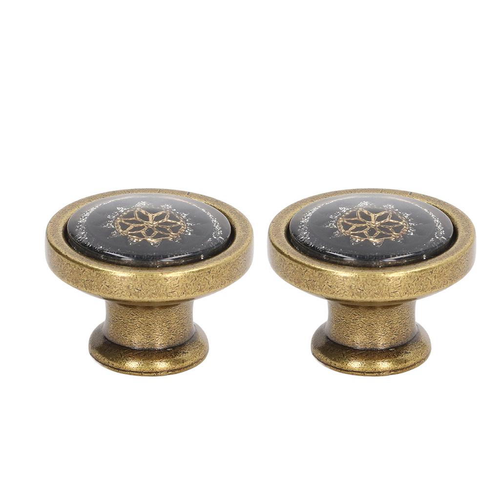 2 Sets Antique Furniture Hardware Handle Knob Zinc Alloy Round Single Hole Cabinet Door Handle