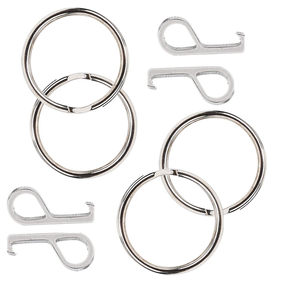 4 Sets EDC Mini Bottle Can Box Opener Knife Multifunction Tool Fish Hook Key Chain