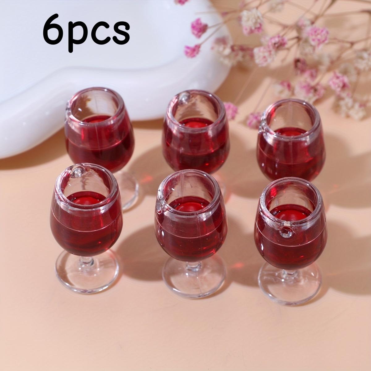 

6 acrylic red cup pendants, suitable for DIY jewelry, phone cases, keychains, earrings, dollhouse decoration, etc. 6pcs