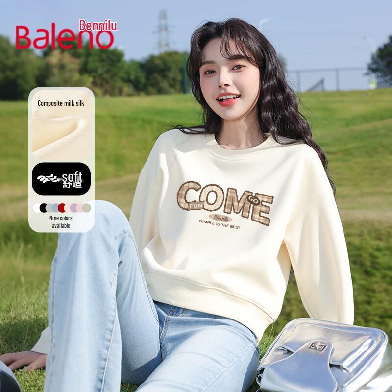 Baleno Women s Letter Print Crew Neck Sweatshirt M