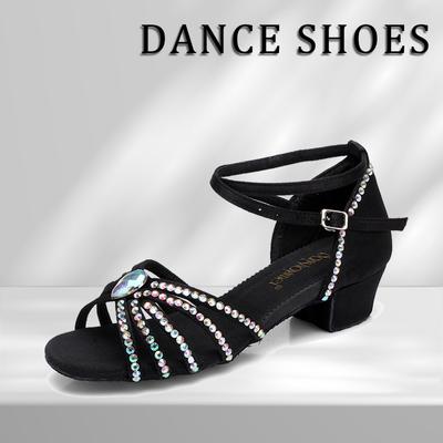 Latin Dancing Shoes Women's Rhinestone Companionship Ballroom Dance Shoes Indoor Square Dance Shoes