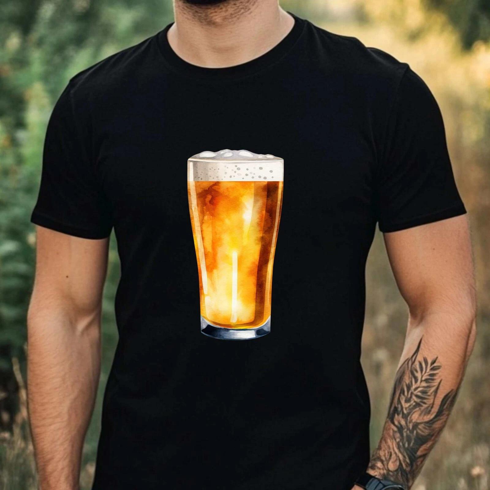 T-Shirt Herren Aquarell Bier Motiv Baumwolle Größe XS bis 5XL XL