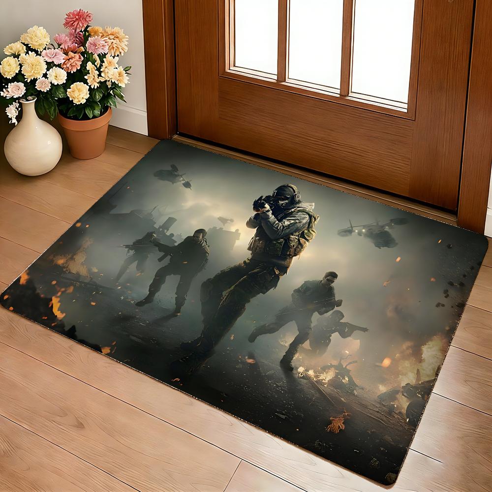 Anime C-Call Of D-Duty Floor Mat Cozy Flannel Soft Thick Non-Slip Mat For Living Room Bedroom Kitchen Decor Rugs