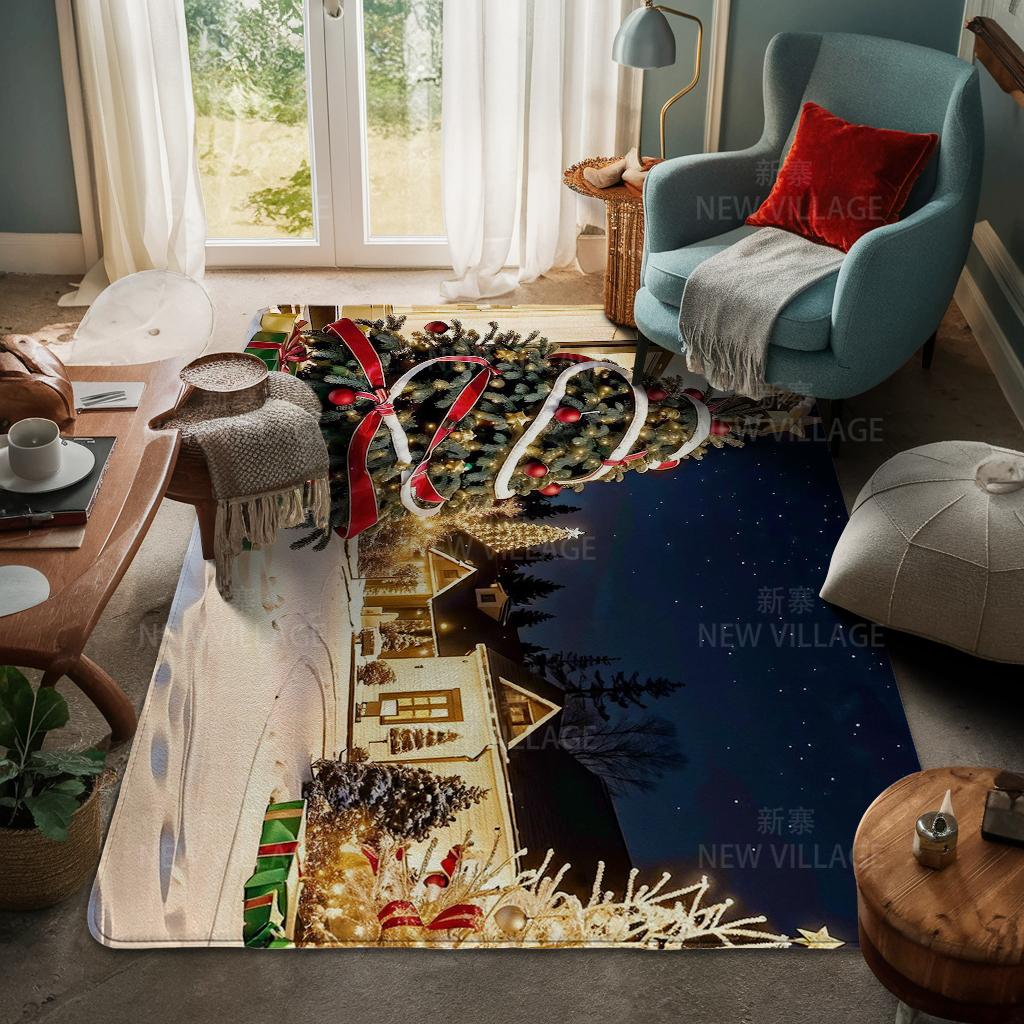 Hauseingangsteppich Fußmatte Haustür Wohnzimmer Bad Fuß Badezimmer rutschfest wasserabsorbierend Teppiche Bad Frohe Weihnachten Winter