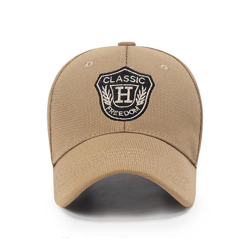 New spring and summer hard top hat men and women the same Internet celebrity pineapple cloth gold thread embroidery H letter sunshade baseball cap