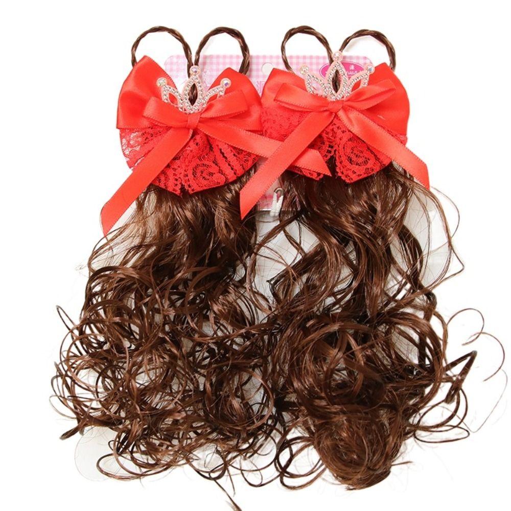 2Pcs Headwear Kids Hairpin Wig Cute Girl Curly Hair Princess Children Hair Clip  Baby