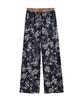 2026 Spring Women's Ink Wash Wide-Leg Drawstring Pants - Retro, Elastic Waist, Casual Loose Fit