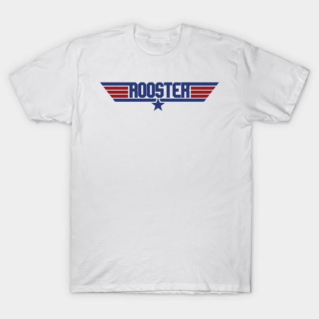 

Men Black Print T-shirt Rooster Top Gun Logo No-Cut Transfer Paper Print Cotton Tshirt L белый