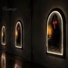 Luce Appesa per Portico di Halloween Specchio Fantasma Luminoso, Fantasmi Spaventosi USB Su, Decorazione Specchio Olografico Scherzo Decorazione per Casa Infestata Festa Festiva