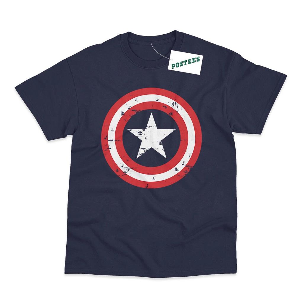 Camiseta Estampada para Niños Superhéroe de Cómic Inspirada en el Capitán América