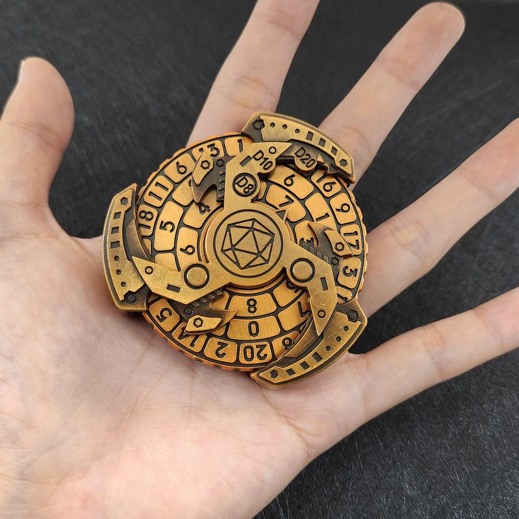 Metall COC Laufende Würfel 7-in-1 Fingerspitzenkreisel Drehteller Polyeder Metallwürfel DND Dungeons & Dragons