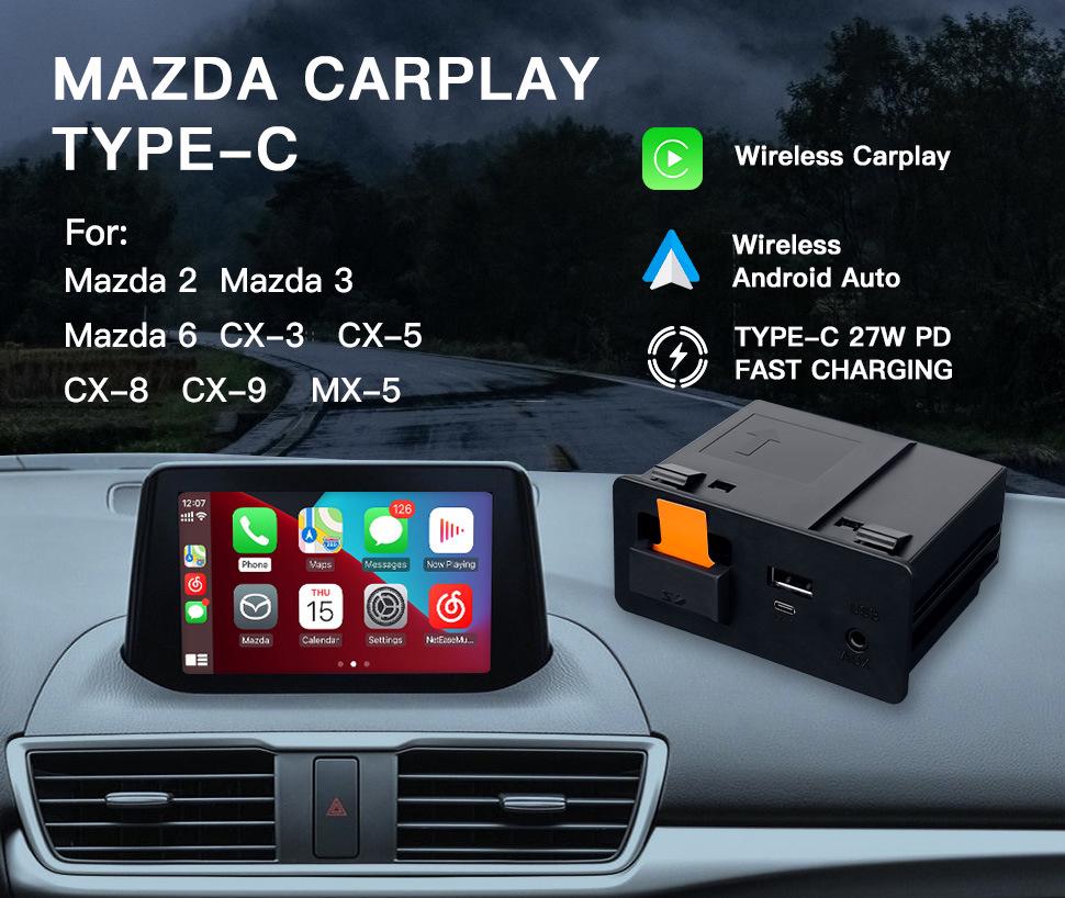 Mazda Type-C Wireless CarPlay & Android Auto USB Adapter