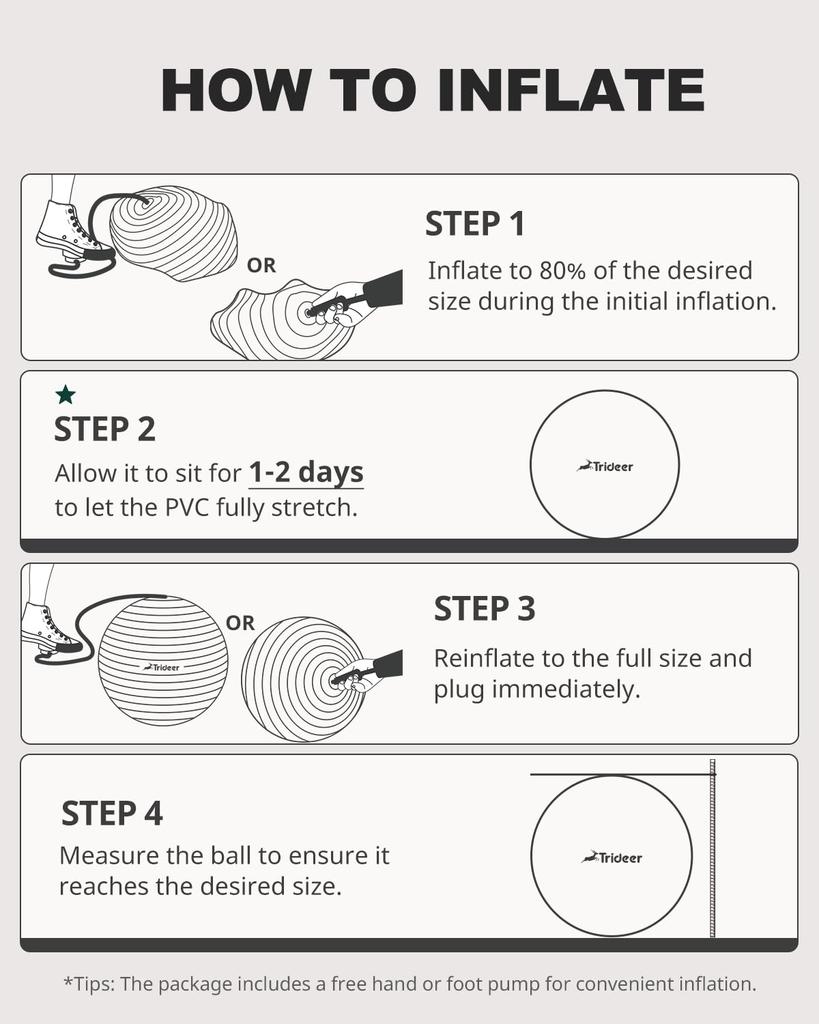 Trideer Exercise Ball Extra Thick Yoga Ball Stability Supports Up To 2200 Maternity Ball with Quick Pump Home Large (45-85cm), Chair, Heavy-Duty Ball,