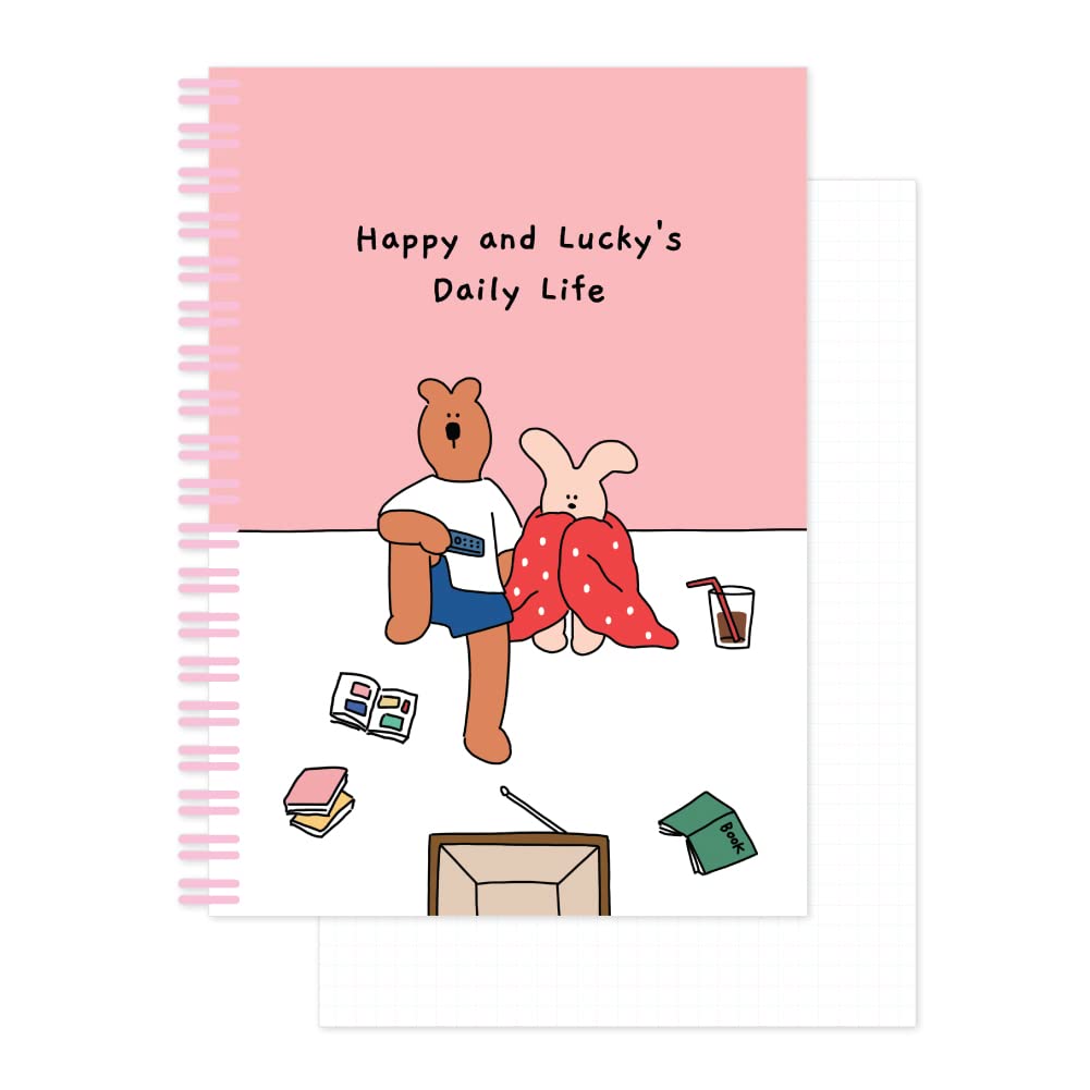 Monolike Happy and Lucky Grid Spiral Movie Night Hardcover A5 128 pages Notebook, -