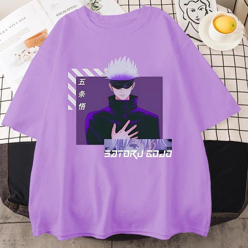 Nové tričko Satoru Gojo s potiskem Dámské Unisex Dospívající Móda Anime Harajuku Neformální Trička s krátkým rukávem Trička