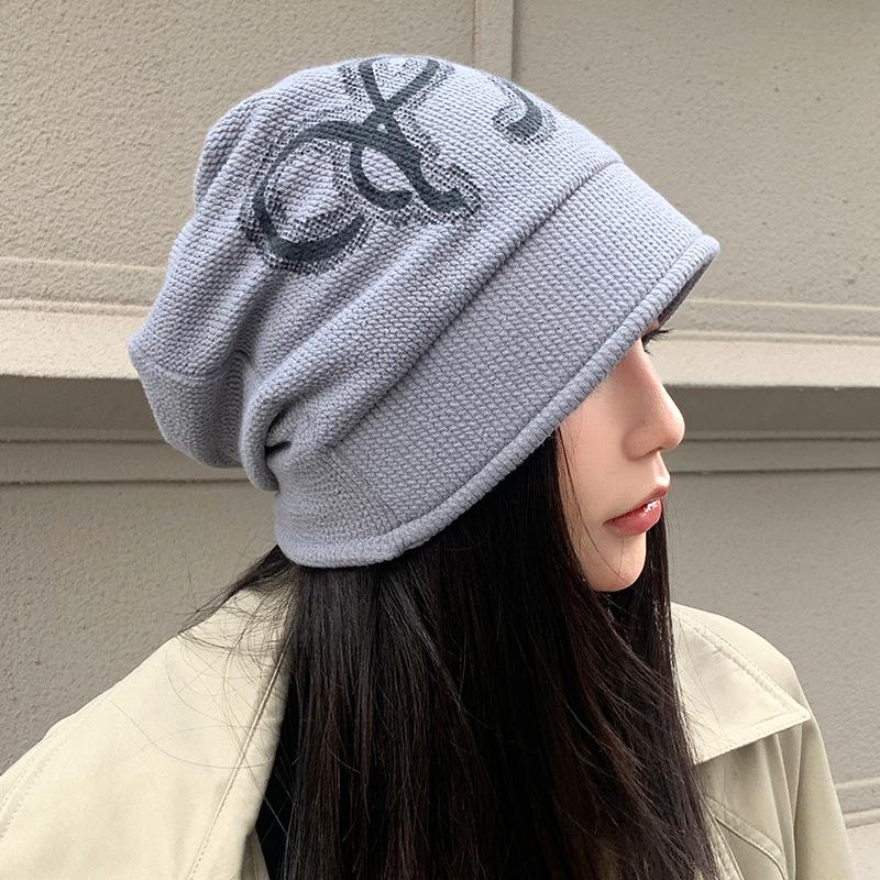 Autumn Hat Women's Baotou Hat Warm Ear Protector Wool Knitted Hat Stacking Hat