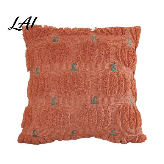 Cozy Seasonal Cushion Case Plush Pumpkin Cover Halloween Throw Pillow 18 X Fall Themed Cases Inches Maple Leaf for Sofa Couch Decor Breathable