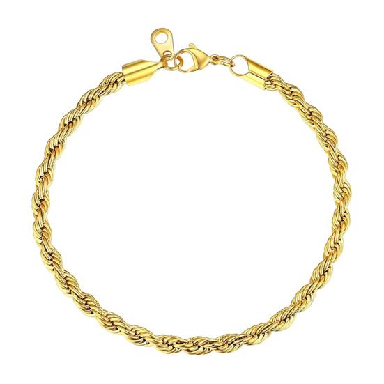 

1/2 шт. браслет двухслойная витая запутанная цепочка однотонный полированный сплав простой стиль запястье ювелирные изделия для взрослых вечеринок клубный браслет золотистый