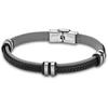 Bracelet - Lotus Style - Urban Man LS1829-2-4 - Cuir Gris - Acier - Classique