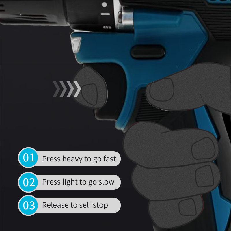 New Flat Push Hand Drill Electric Screwdriver Lithium Drill 21V Multi Functional Lightweight Pistol Drill Battery Free Durable
