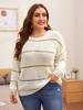 Large size women's sweater autumn and winter European and American knitted sweater women's sequins elegant wind extra large size