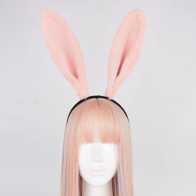 Handmade Plush Rabbit Ear Headband Cosplay Anime Convention Party Lolita Accessory Unisex Hair Band