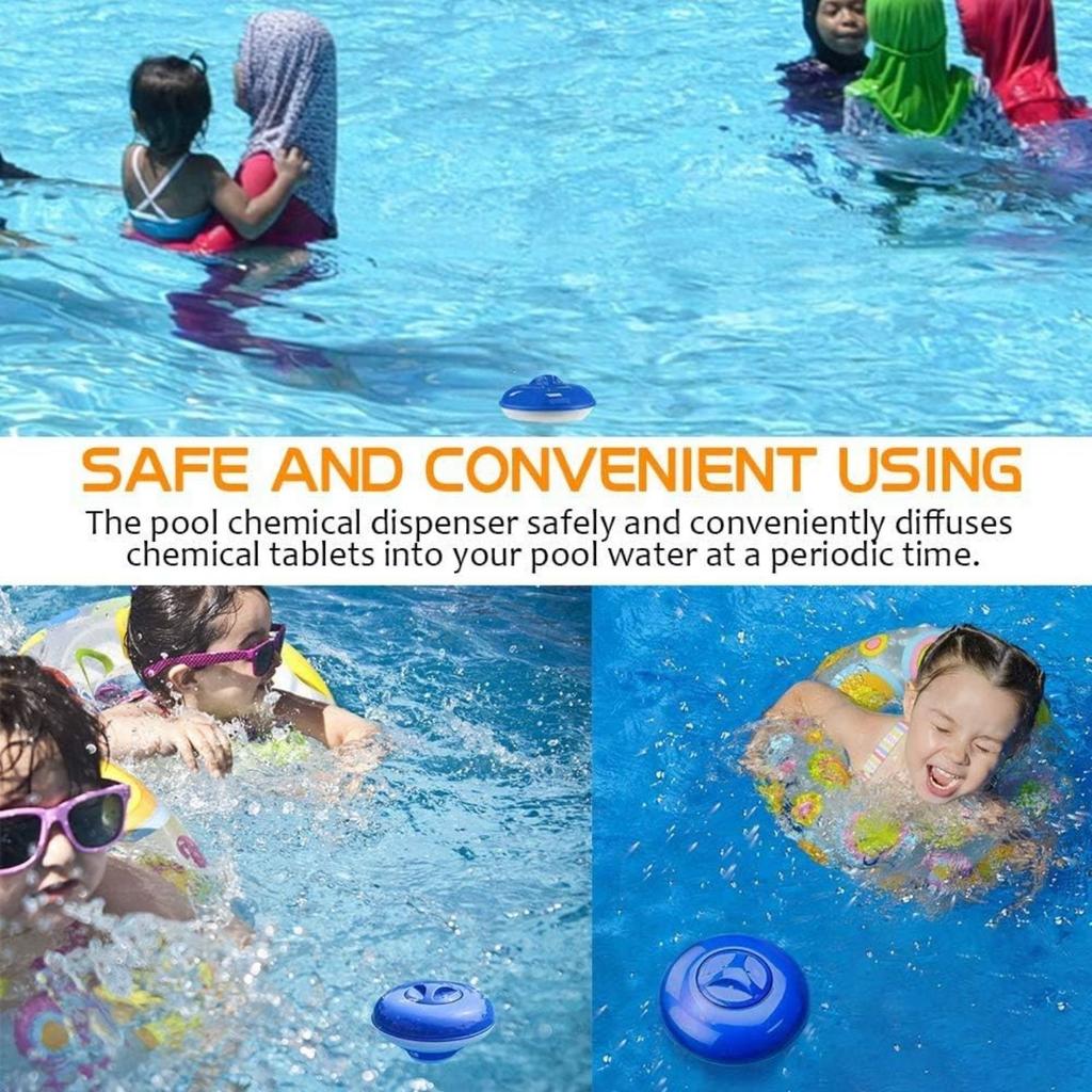 Floating Chlorine Dispenser, Chlorine Tablets, 12.7 cm, Adjustable Chemical Swimmer for Indoor and Outdoor Pools, Whirlpools (1 Piece)