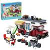 880Pcs City Camper Van Building Set-Beach Camping Themed Construction Toys Kits with Lights RV Car Model Birthday Gifts for Kids