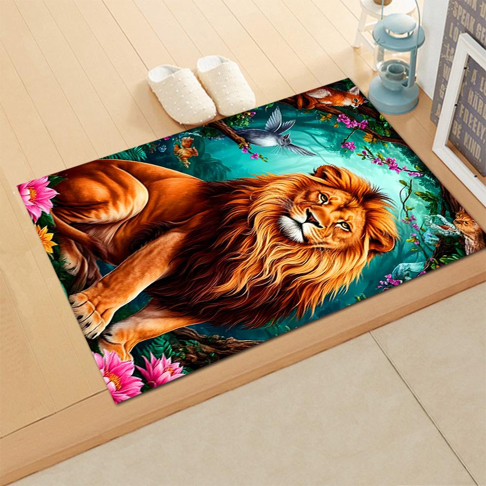 Lion Family In The Forest for Living Room Rug, BedRoom Rug, Study Room Rug, Hallway Decoration, Perfect for Home Decoration or Holiday Gifts