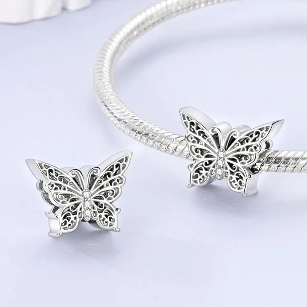 925 Silver Butterfly Firefly Pendants Charms Beads For Women Fine Jewelry Making Necklace Bracelet