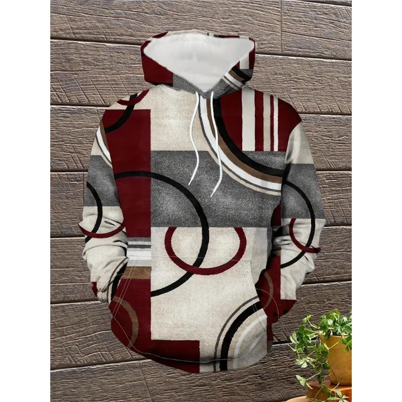 Men's Fashion 3D Printed Hoodie Casual Pullover Kangaroo Pocket Men's Fashion Long Sleeve Sports Hoodie Sweatshirt