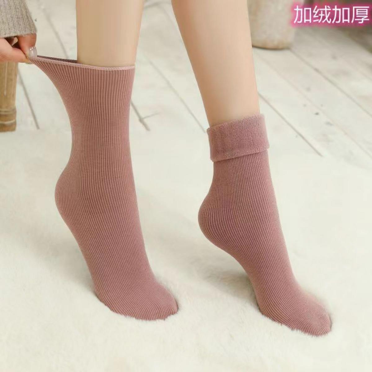 

Женские зимние теплые носки средней длины 10-1 - Эластичный край с утолщенным рубчатым дизайном, Доступны в нескольких цветах, Подходят для повседневной и формальной носки 1 pairs