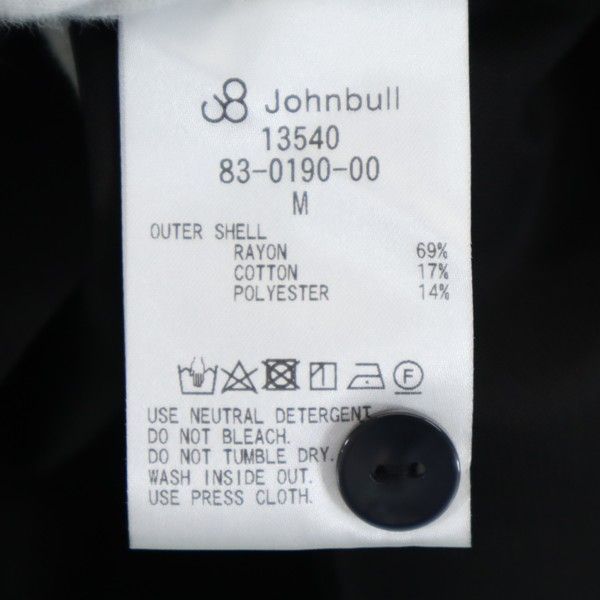 unused Johnbull Long sleeve Embroidery shirt M black embroidery Men's Used