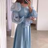 European and American Women's  Autumn French Mori Style Over-the-Knee Dress