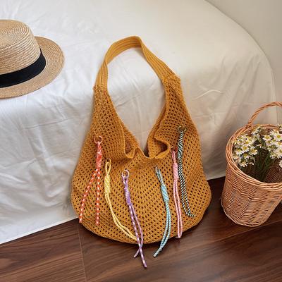 Urlaubsstrand Stricktasche Damen Sommer Nische Hohldesign Schultertasche Große Kapazität Lässige Tragetasche