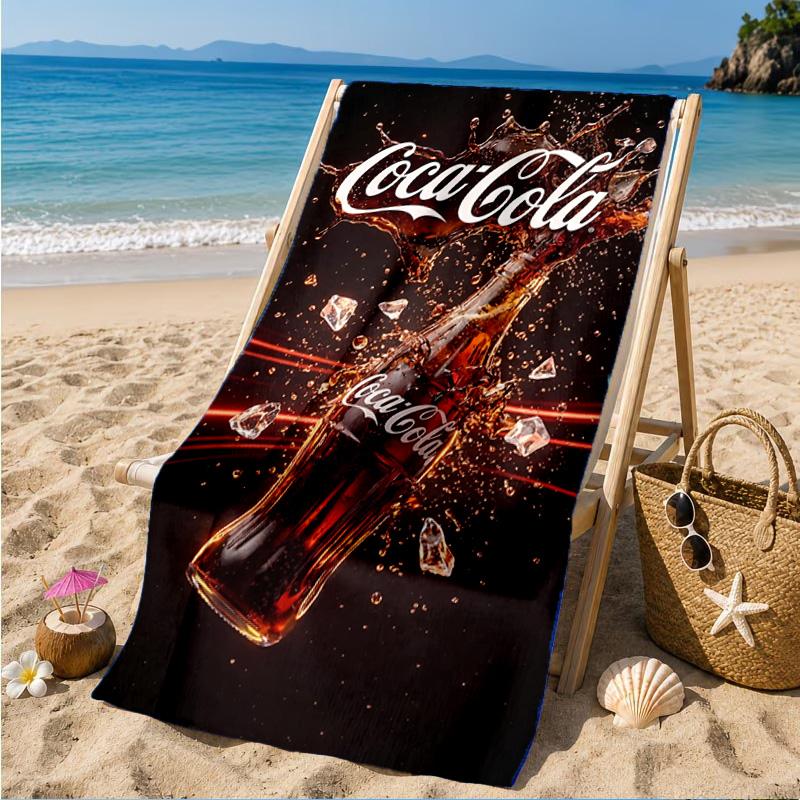 Coca-Cola Artwork Design Strandtuch, Schnelltrocknend, Pflegeleicht, Geeignet für Fitness und Strandurlaub, Sport-Essential
