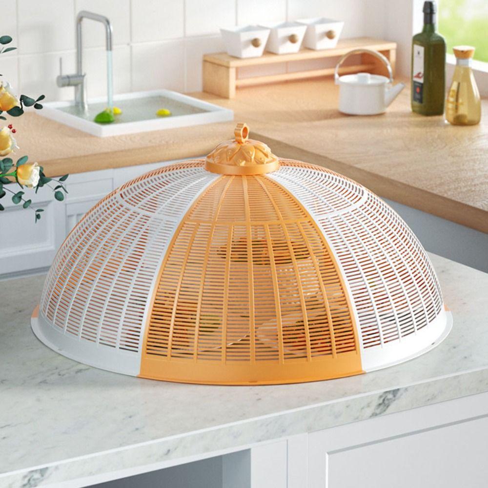 

Round Dish Cover Splicable Dish Protector Kitchen Gadgets Meal Cover Picnic рожевий/білий