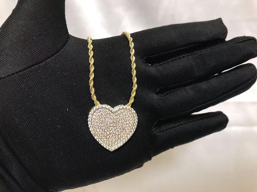 Stainless Name Pendant Steel Gold Plated Cartoon Classic Design Nugget Rollie Heart Diamond Heart Frame Necklace Jewelry