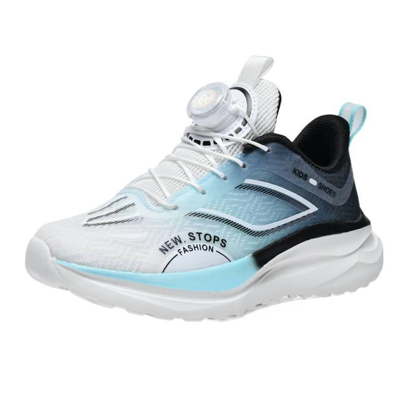 Breathable Mesh Boys' Red Rabbit Running Shoes 2025 Spring and Autumn New Boys' Sports Shoes Student Button Shoes Light Shoes