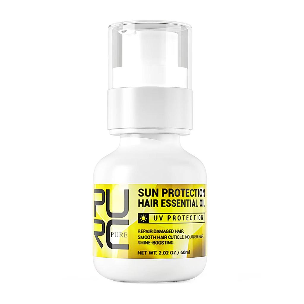 PURC Protection solaire traitement capillaire huile réparation dommages UV cheveux Anti frisottis lissage hydratant nourrissant produit de soin capillaire 60ml