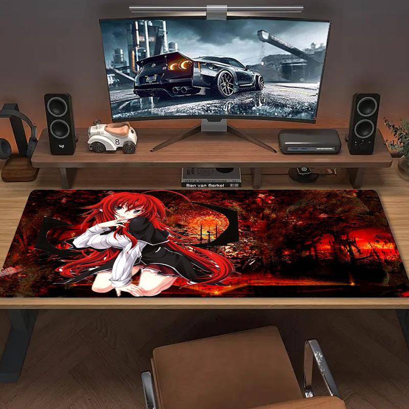 Rias Gremory Color Mouse Pad Large Gaming Table Cushion Non-slip Laptop Tablet Big Mousepad XXL Mat Mini PC Playmat With Lock edge