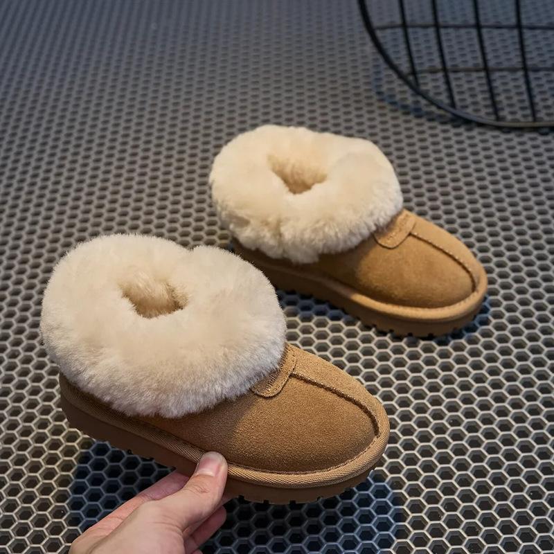 Simple Girls Slipper Elastic Band Kids Toes Wrapped Winter Warm Boys Children Cotton Shoes Casual Non-slip Cute Short Boots