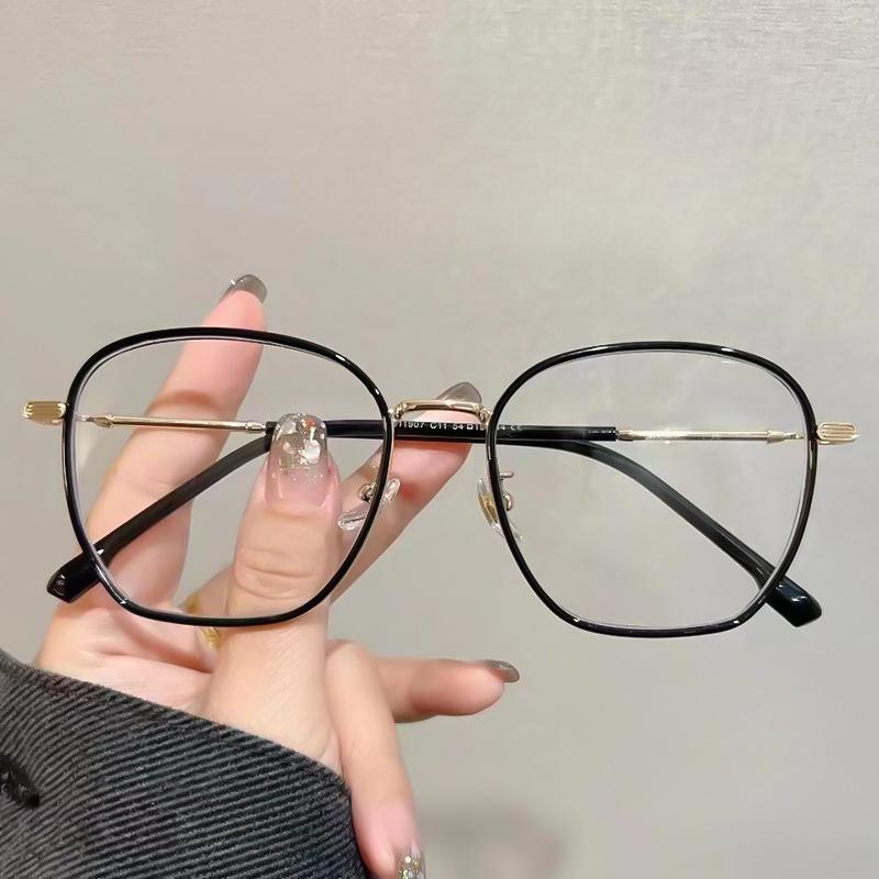 

Оправа для очков для близорукости без макияжа, сверхлегкая большая оправа, полигональная оправа для очков с защитой от синего света